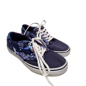 Vans‎ Atwood Floral Low Top Shoes Women's Size 8 Blue Sneakers